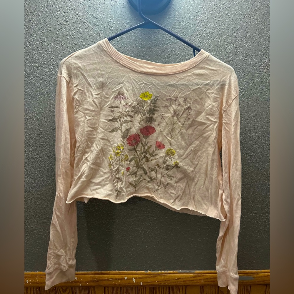 Flower Cropped long Sleeve